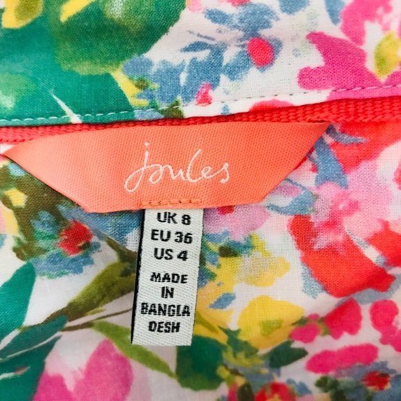 Joules Button Down Floral Top. 100% Cotton EUC - Picture 8 of 13